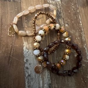 Set of four beaded bracelets